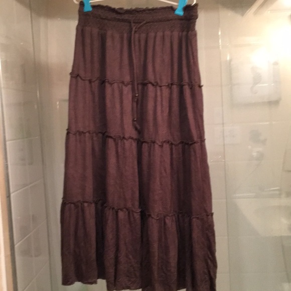 NWT Christopher & banks long brown skirt raffle S - Picture 2 of 6